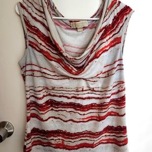 Micheal Kors Red/Cream Colored Top L